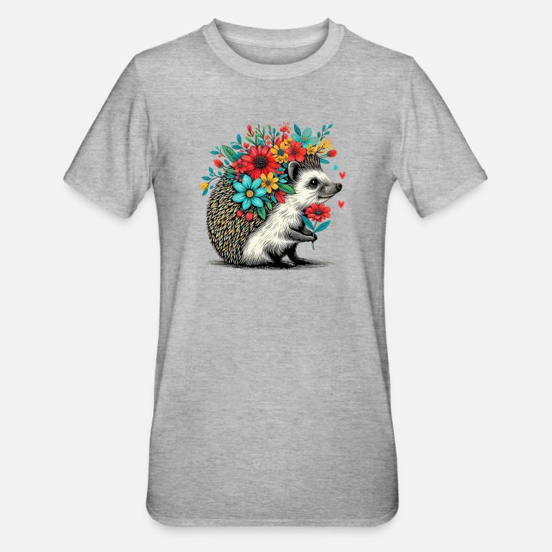 Hérisson - T-shirt polycoton Unisexe - gris chiné