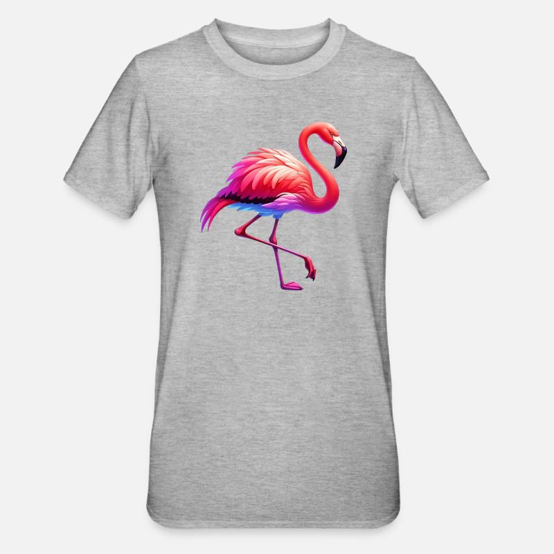 Flamant - T-shirt polycoton Unisexe - gris chiné