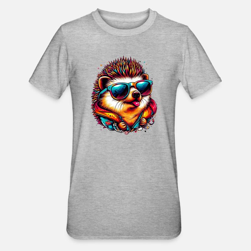 Igel - Unisex Polycotton T-Shirt - Grau meliert