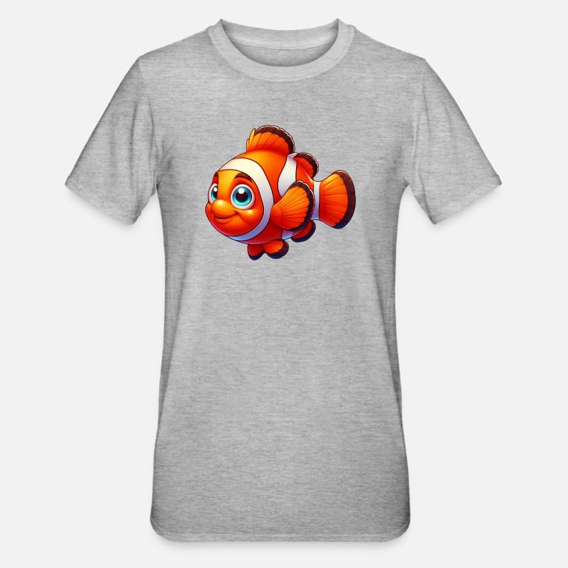 Clownfische - Unisex Polycotton T-Shirt - Grau meliert