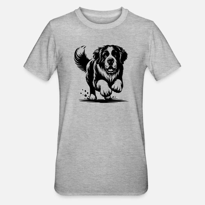 Bernhardiner - Unisex Polycotton T-Shirt - Grau meliert