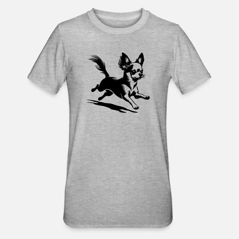 Chihuahua - T-shirt polycoton Unisexe - gris chiné