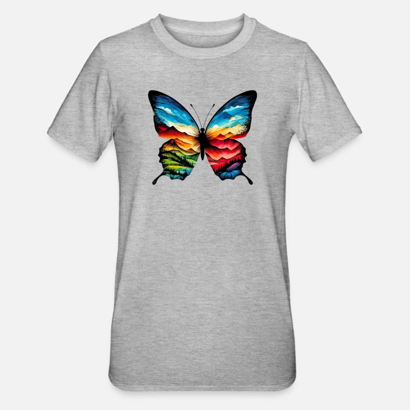 Papillon - T-shirt polycoton Unisexe - gris chiné