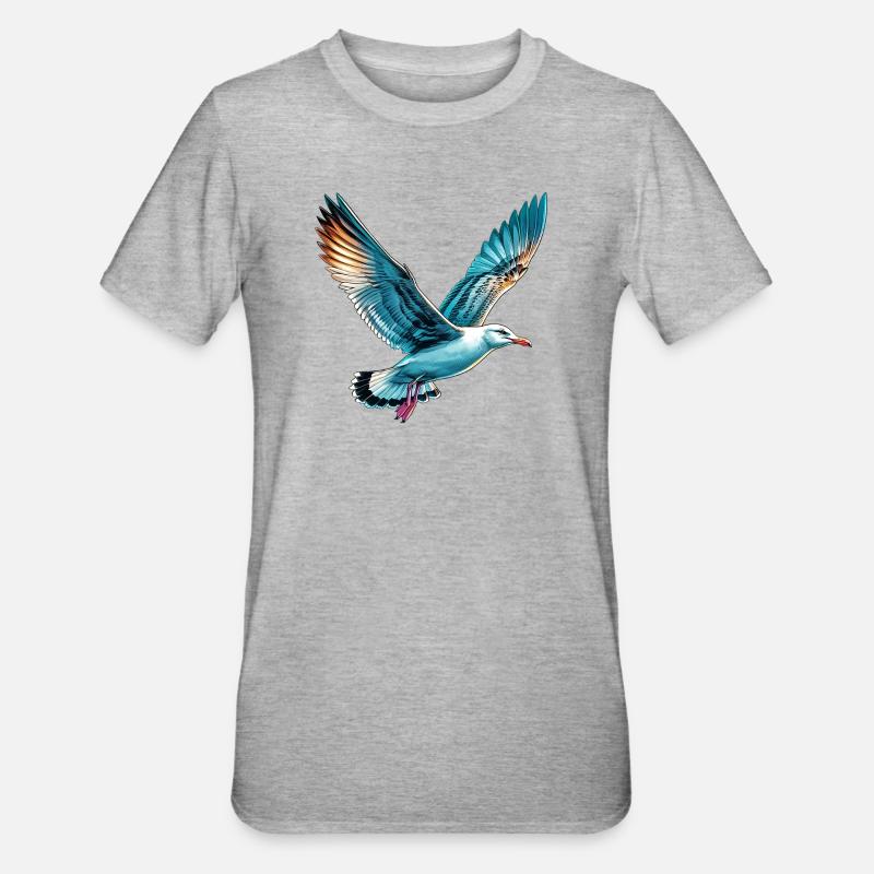 Möwe - Unisex Polycotton T-Shirt - Grau meliert