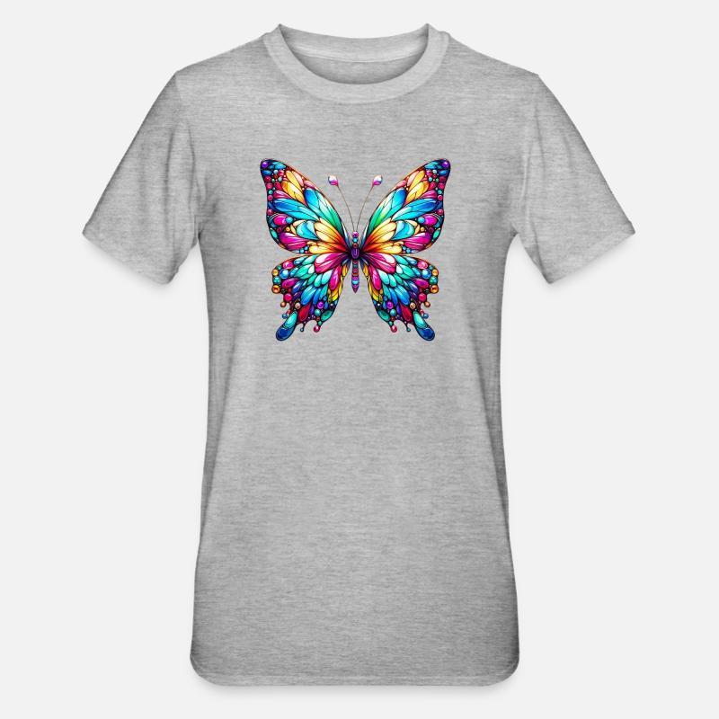 Papillon - T-shirt polycoton Unisexe - gris chiné