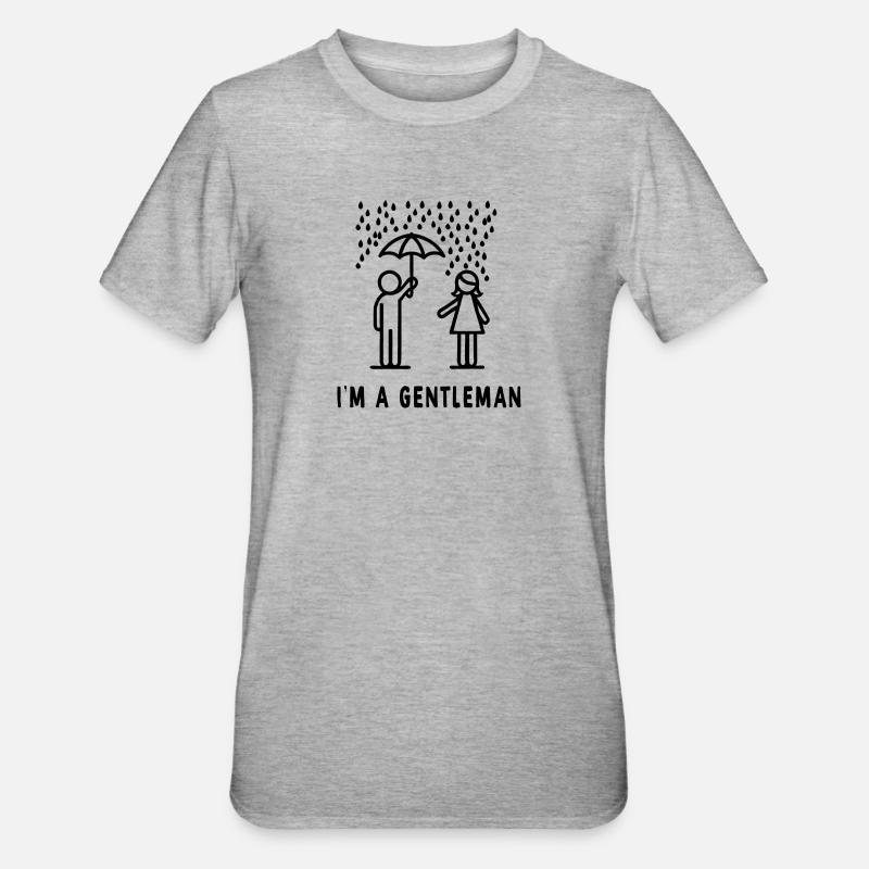 Ich bin ein Gentleman - Unisex Polycotton T-Shirt - Grau meliert