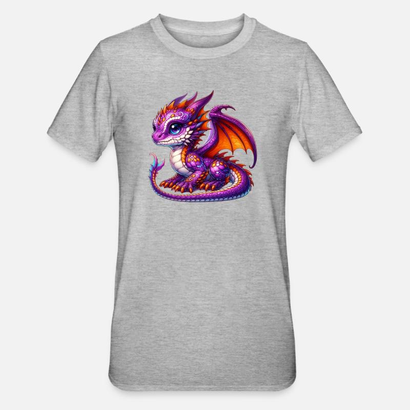 Dragon - Unisex Polycotton T-Shirt - heather grey