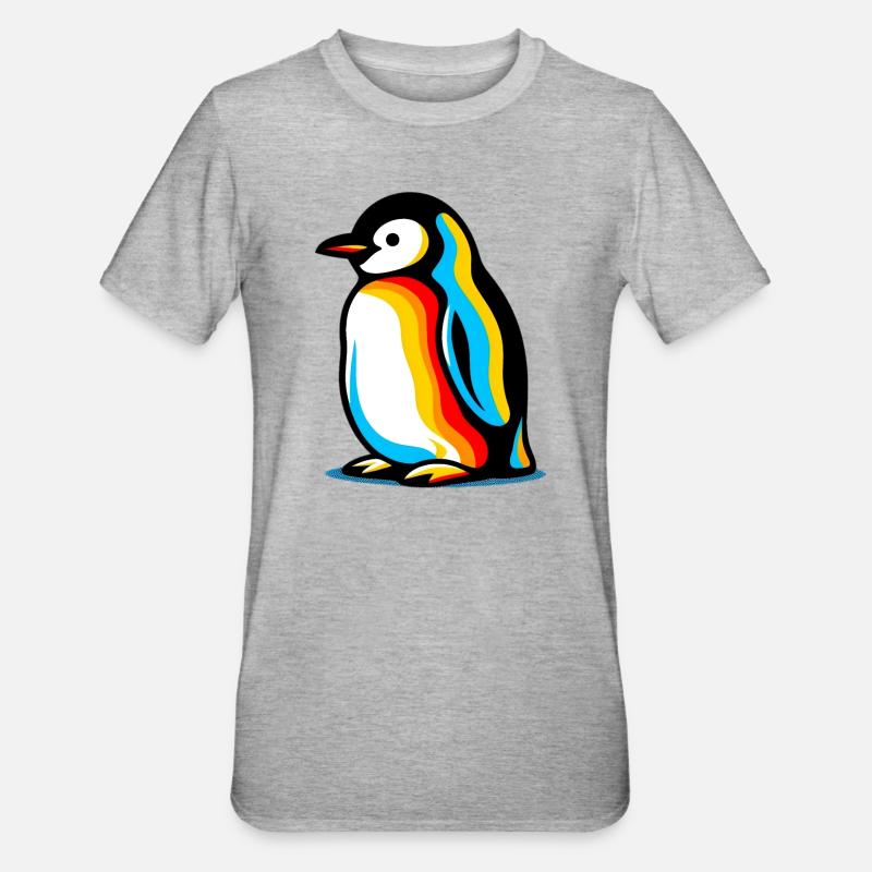 Pinguin - Unisex Polycotton T-Shirt - Grau meliert