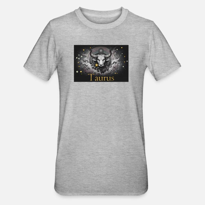 Taurus Sternzeichen Sternzeichen Stier  - Unisex Polycotton T-Shirt - Grau meliert