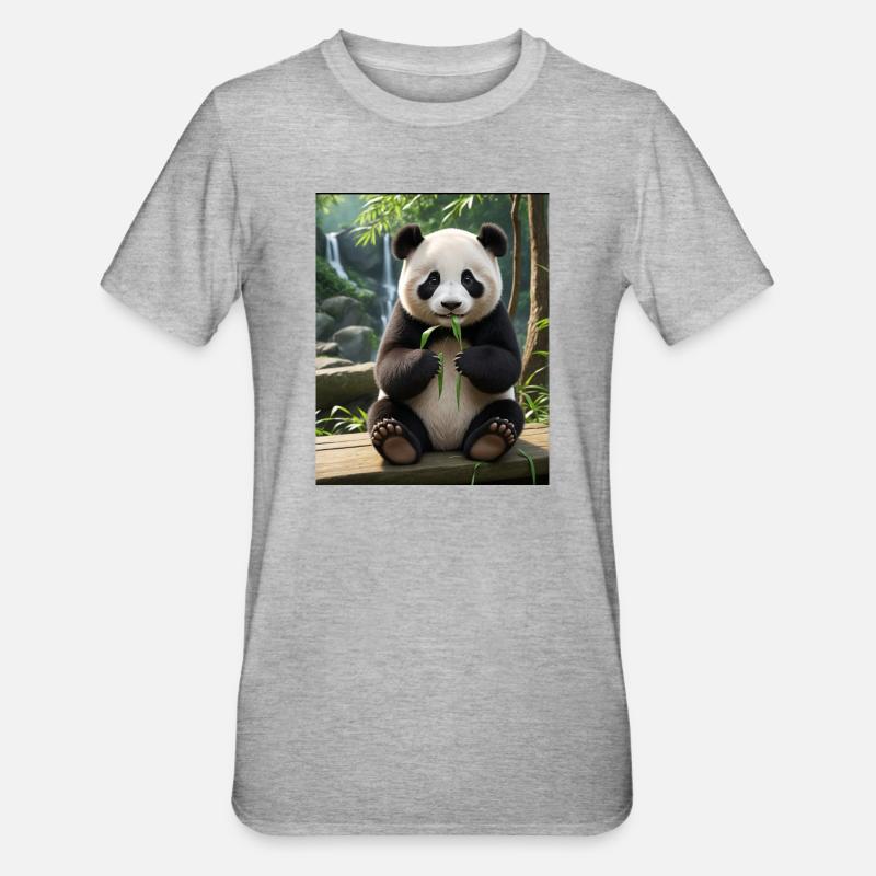 Conception Panda - T-shirt polycoton Unisexe - gris chiné