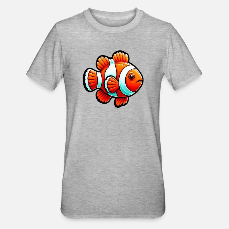 Clownfisch - Unisex Polycotton T-Shirt - Grau meliert