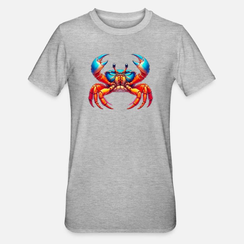 Crab - Unisex Polycotton T-Shirt - heather grey