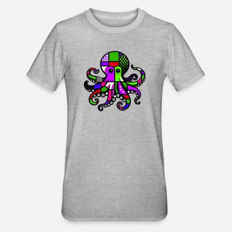 Pieuvre - T-shirt polycoton Unisexe - gris chiné