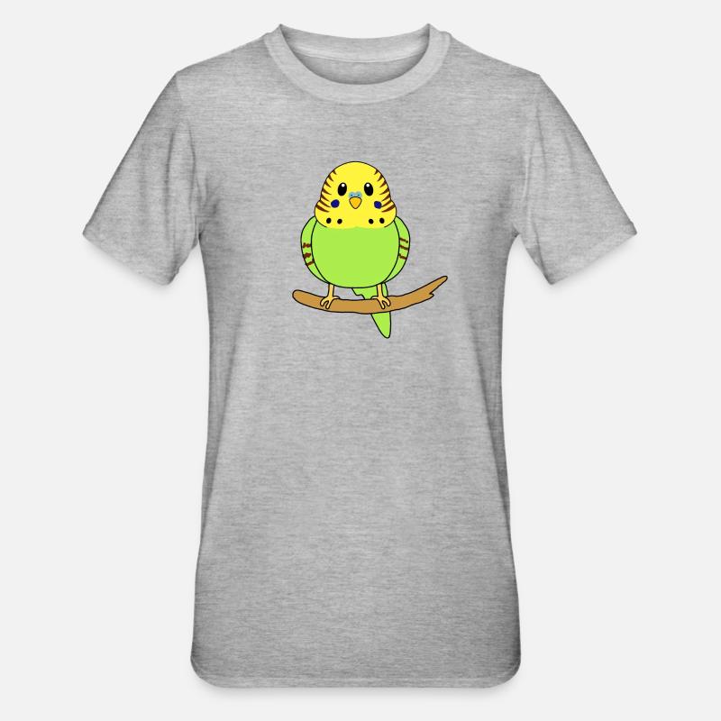 Perruche ondulée - T-shirt polycoton Unisexe - gris chiné
