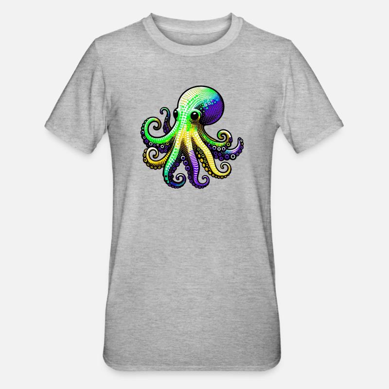 Pieuvre - T-shirt polycoton Unisexe - gris chiné