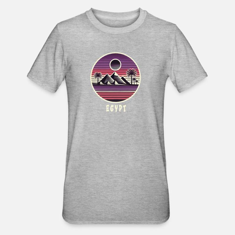 Design de pyramide égyptienne - T-shirt polycoton Unisexe - gris chiné