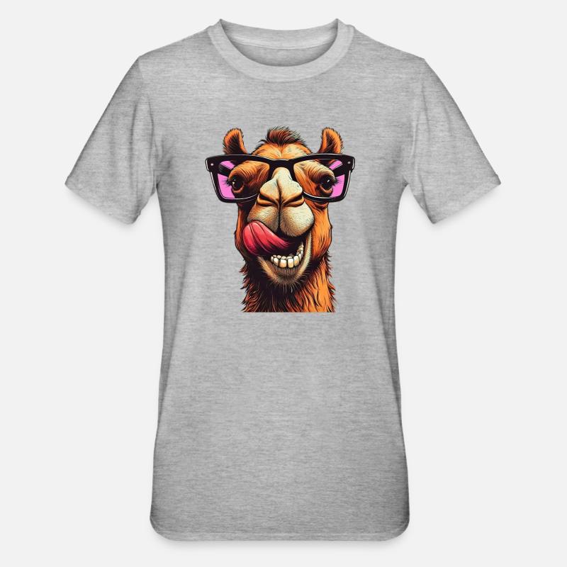 Kamel - Unisex Polycotton T-Shirt - Grau meliert