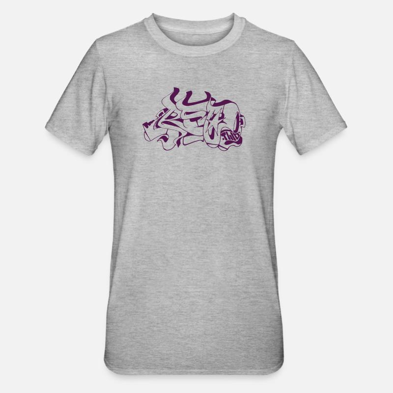 Conception de graffiti abstrait - T-shirt polycoton Unisexe - gris chiné