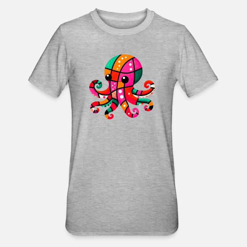 Pieuvre - T-shirt polycoton Unisexe - gris chiné