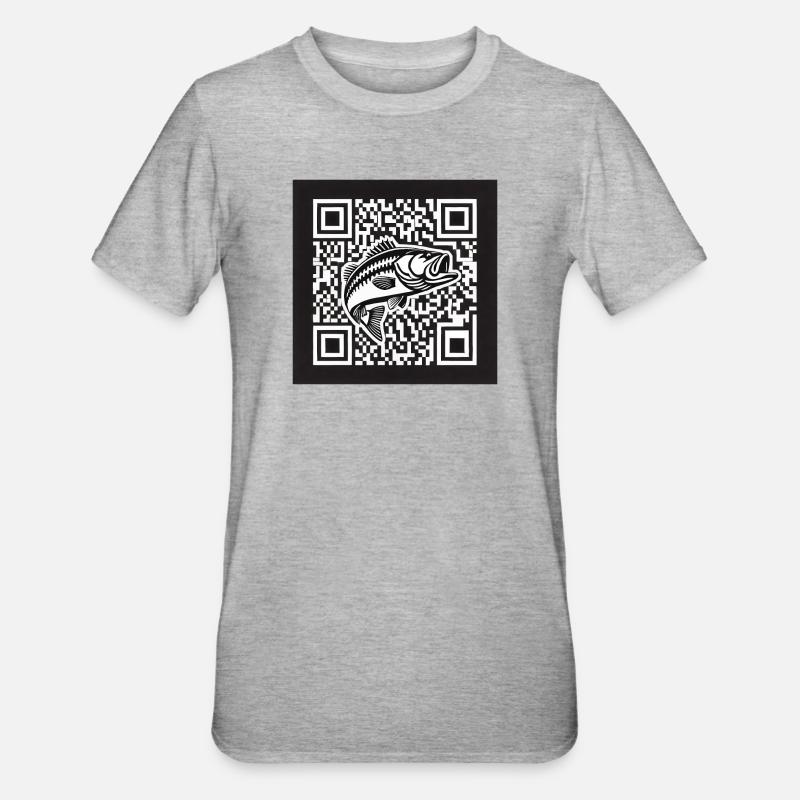Design de code QR Perch - T-shirt polycoton Unisexe - gris chiné