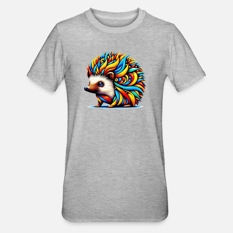 Igel - Unisex Polycotton T-Shirt - Grau meliert