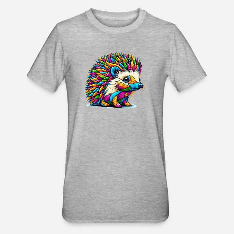 Igel - Unisex Polycotton T-Shirt - Grau meliert