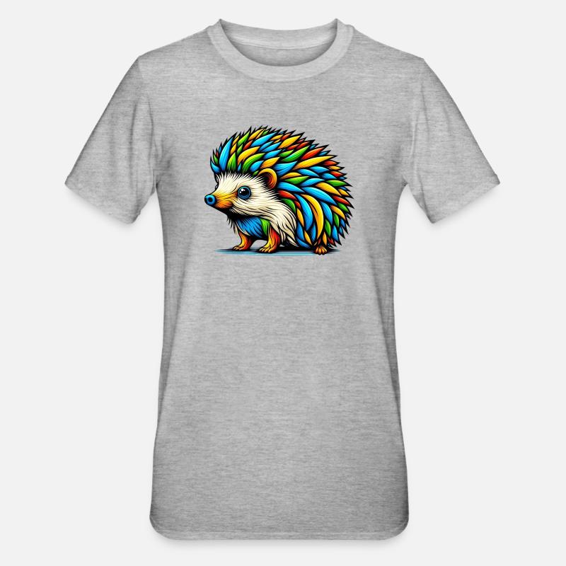 Igel - Unisex Polycotton T-Shirt - Grau meliert