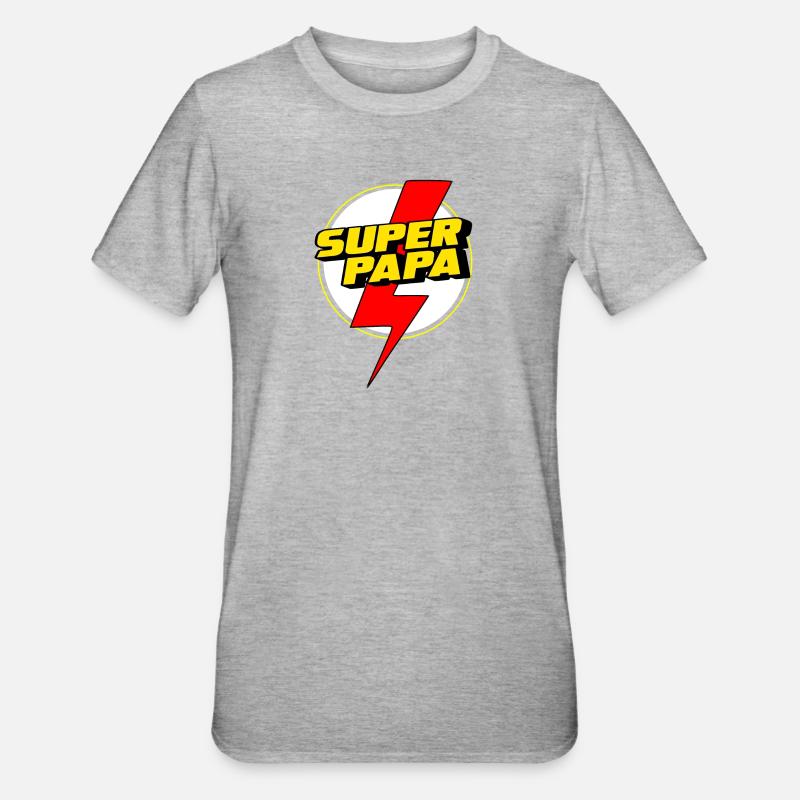 Super papà - Maglietta unisex, mix cotone e poliestere - grigio melange