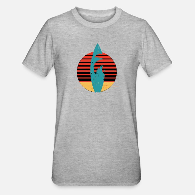 Surf - Maglietta unisex, mix cotone e poliestere - grigio melange
