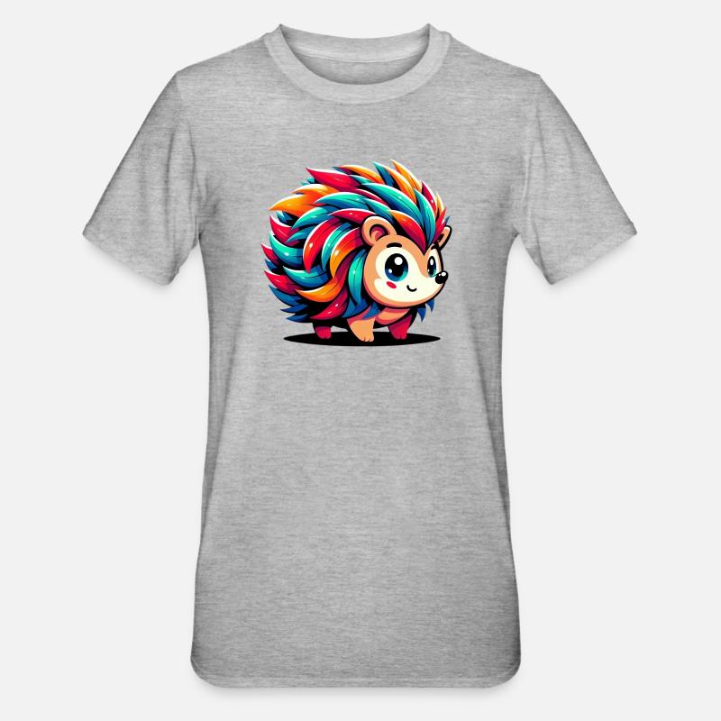 Igel - Unisex Polycotton T-Shirt - Grau meliert
