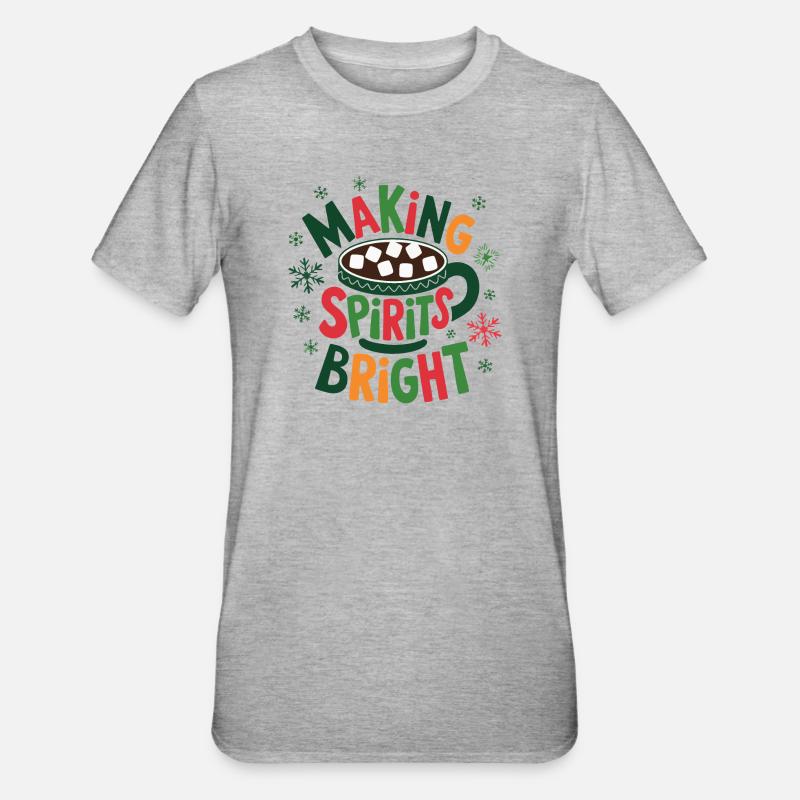 Making Spirits Bright Cocoa - Unisex Polycotton T-Shirt - heather grey
