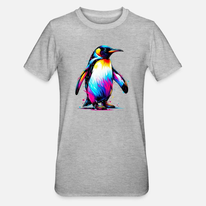 Pinguin - Unisex Polycotton T-Shirt - Grau meliert