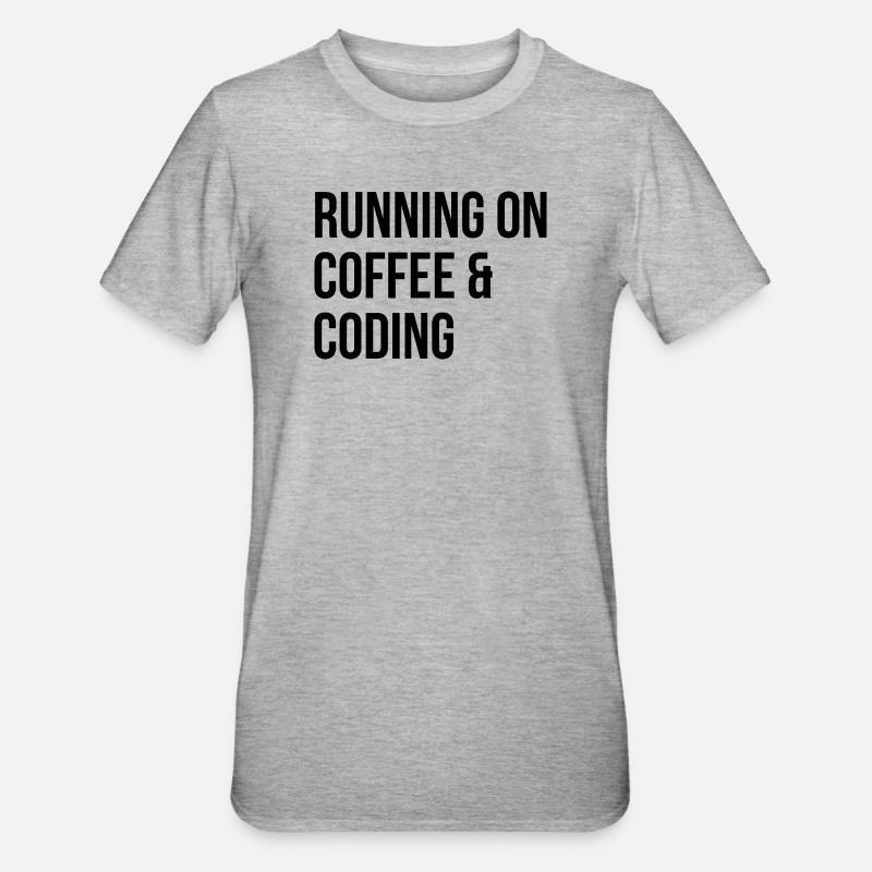 Codierung Codierung Codierung - Unisex Polycotton T-Shirt - Grau meliert