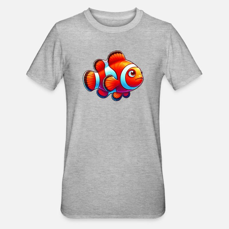 Clownfisch - Unisex Polycotton T-Shirt - Grau meliert