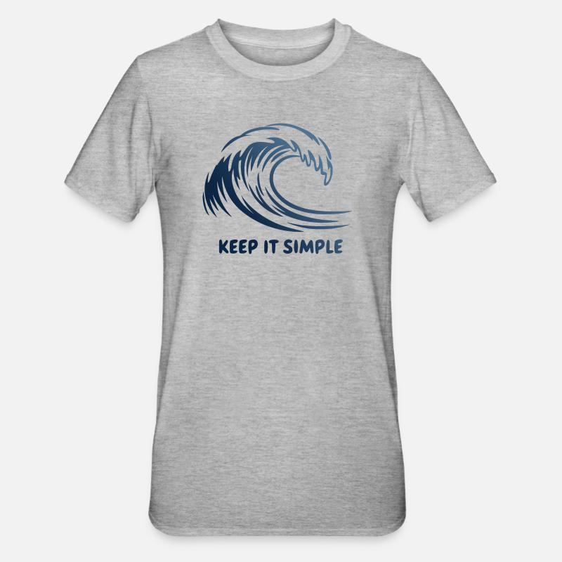 Keep It Simple Wave - Unisex Polycotton T-Shirt - heather grey