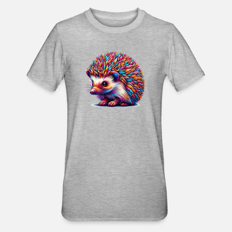 Igel - Unisex Polycotton T-Shirt - Grau meliert