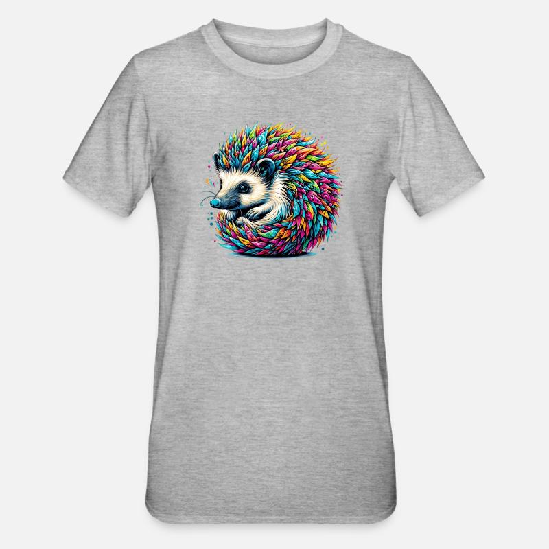 Hérisson - T-shirt polycoton Unisexe - gris chiné