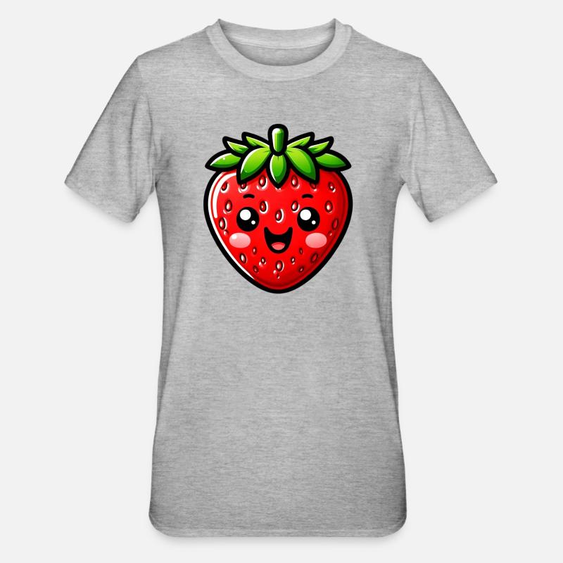 Erdbeeren Erdbeeren - Unisex Polycotton T-Shirt - Grau meliert