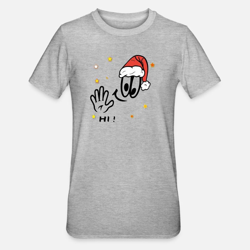 Weihnachtsmann Comic - Unisex Polycotton T-Shirt - Grau meliert