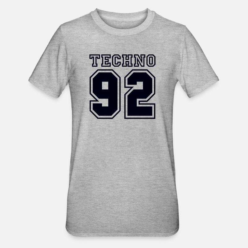 TECHNO 92 - T-shirt polycoton Unisexe - gris chiné