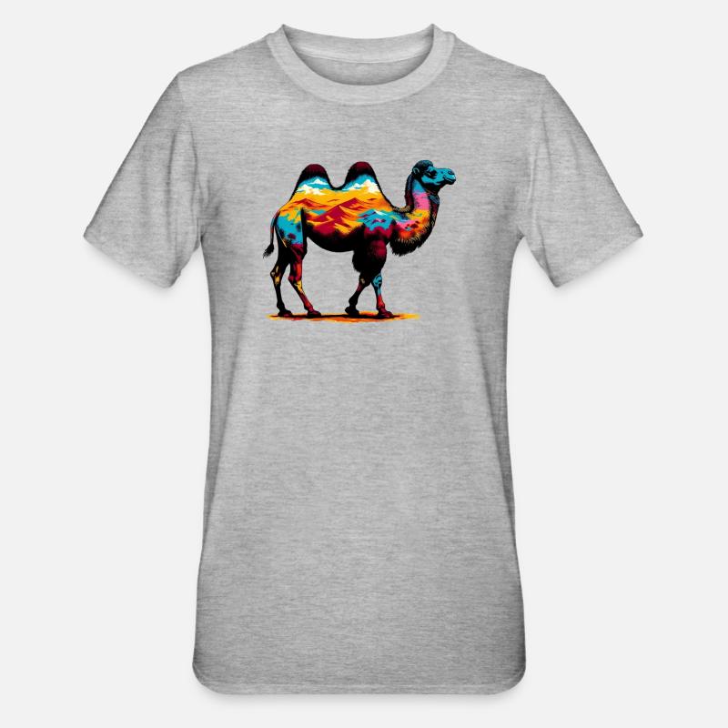 Kamel - Unisex Polycotton T-Shirt - Grau meliert