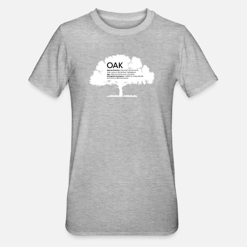 CHÊNES avec information Conservation de la nature Forêt d’arbres - T-shirt polycoton Unisexe - gris chiné