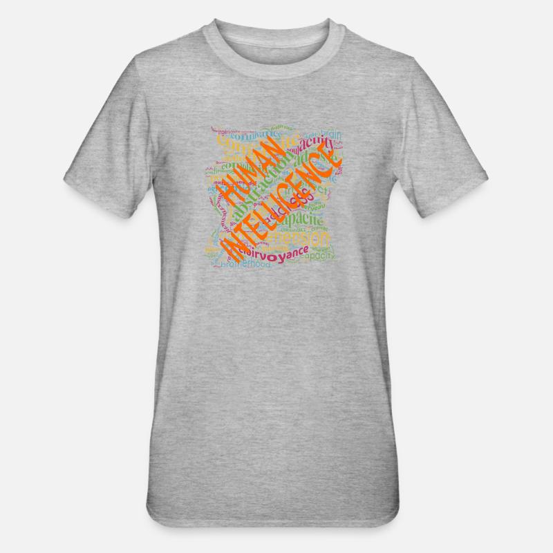 Human Intelligence nuage - T-shirt polycoton Unisexe - gris chiné