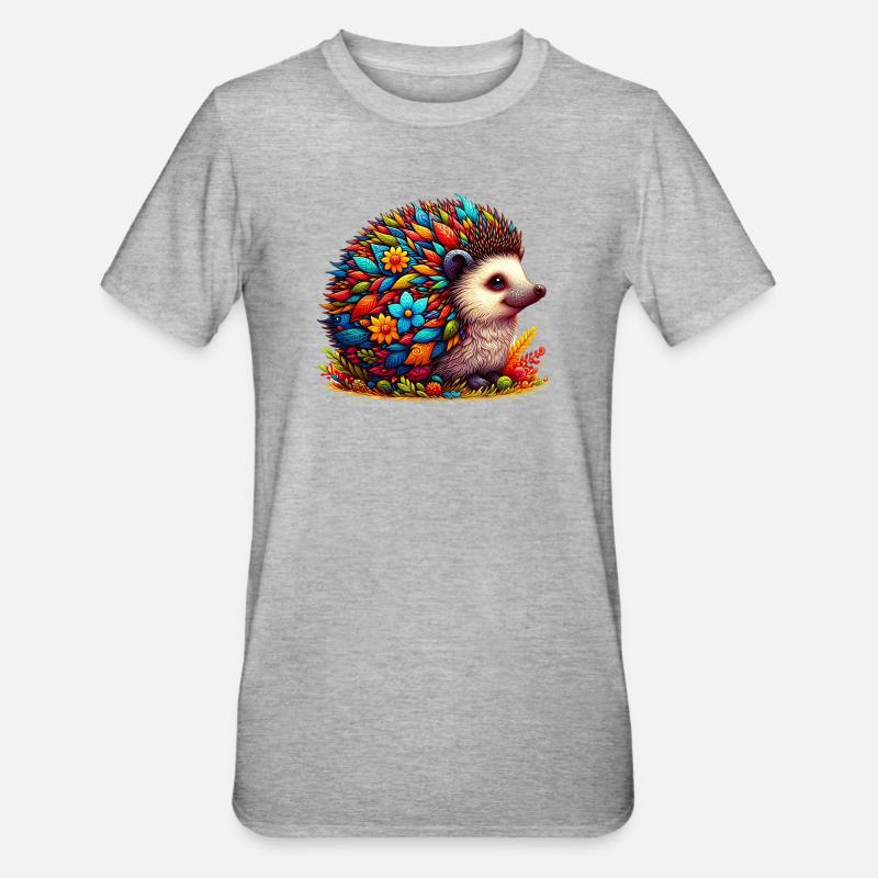 Igel - Unisex Polycotton T-Shirt - Grau meliert