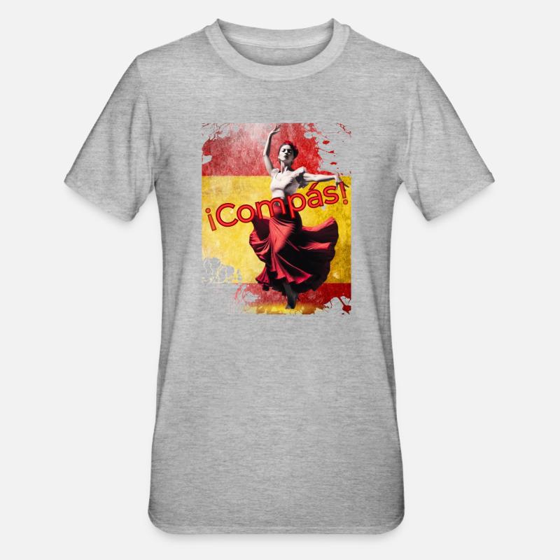Danseuse de flamenco Compás - T-shirt polycoton Unisexe - gris chiné