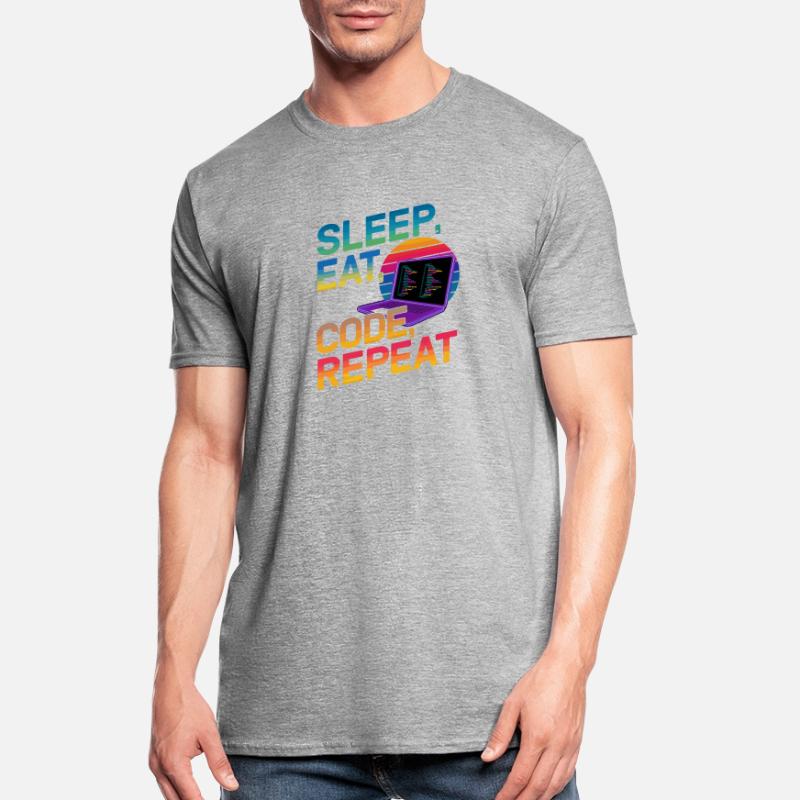 Sleep Eat Code Repeat Geschenk für Coder Unisex Polycotton T-Shirt
