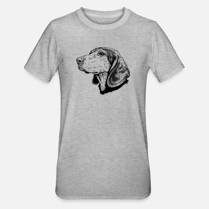 Griechische Bracke 01s Hellenikos Ichnilatis - Unisex Polycotton T-Shirt - Grau meliert