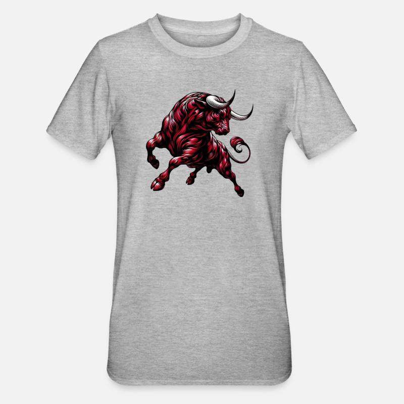 Bull - Unisex Polycotton T-Shirt - heather grey
