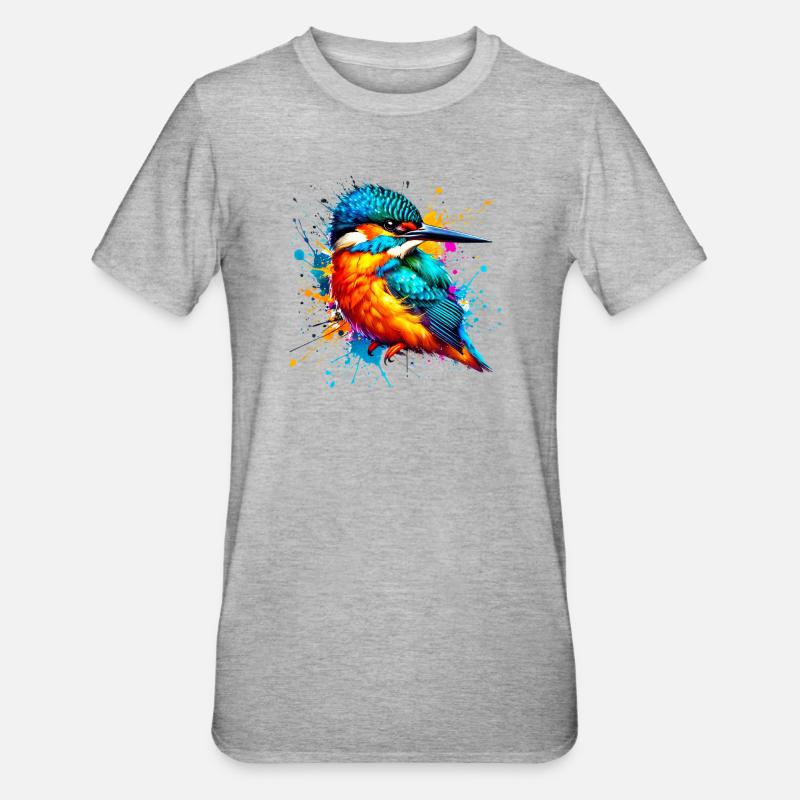 Eisvogel - Unisex Polycotton T-Shirt - Grau meliert