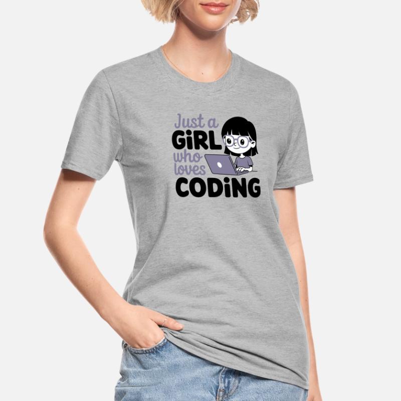 Juste une fille qui aime coder T-shirt polycoton Unisexe